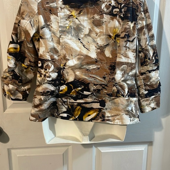 Coldwater Creek Women's Artistic Bomber Jacket - Brown and Yellow - Picture 9 of 9